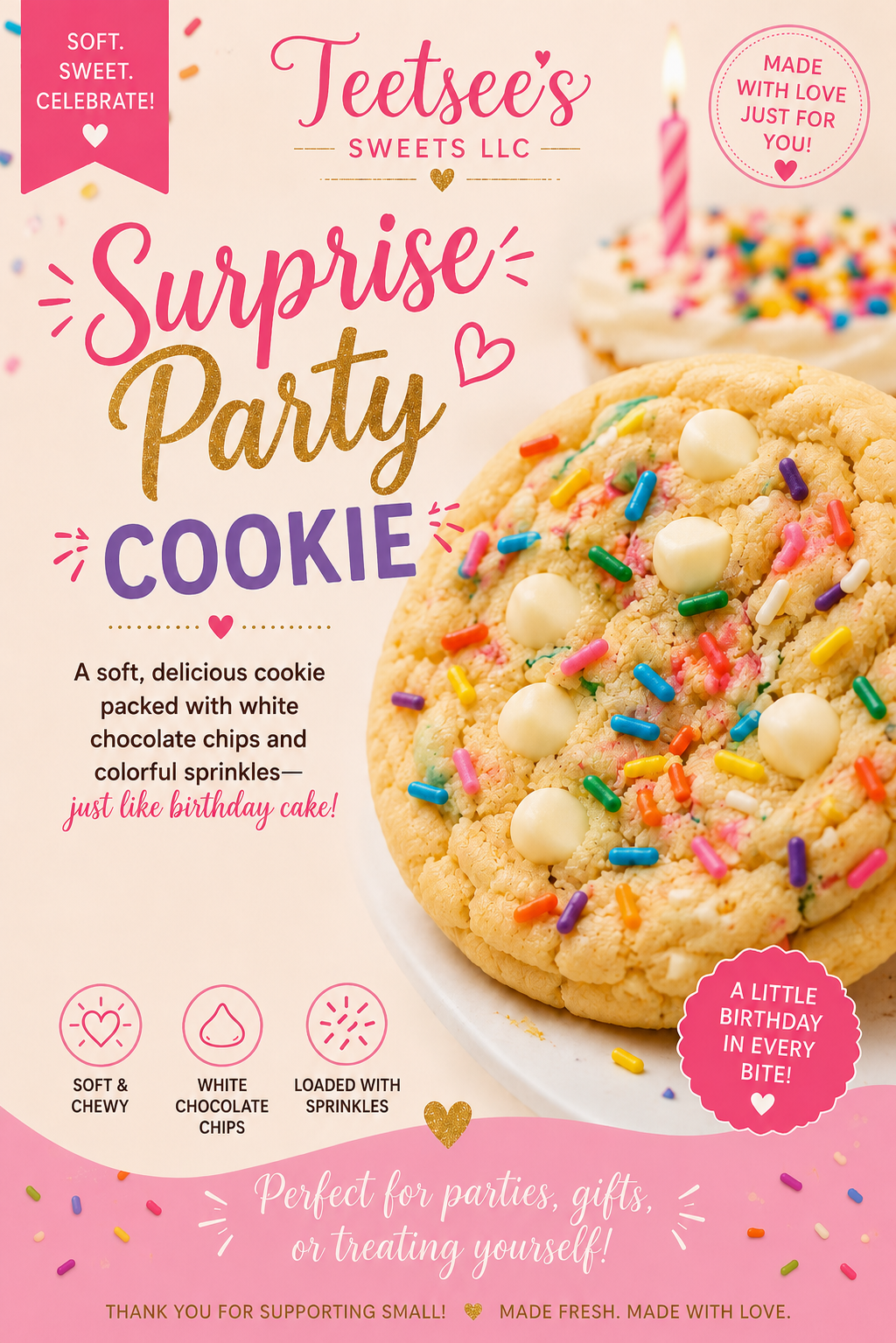 Surprise Party (birthday cake) Cookie